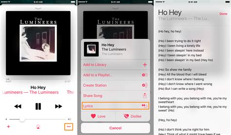 how to show lyrics on apple music