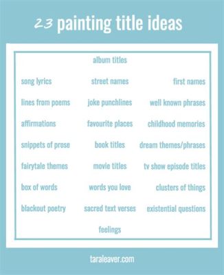 how to title a painting: Delving into the Art of Crafting a Captivating Title